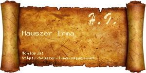 Hauszer Irma névjegykártya